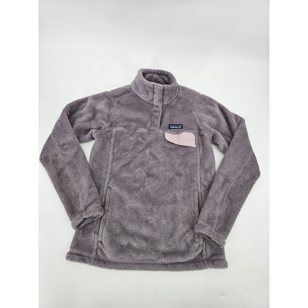 PATAGONIA Worn-Wear Re-Tool Snap-T® Lilac Fleece Pullover Jacket Medium XS
